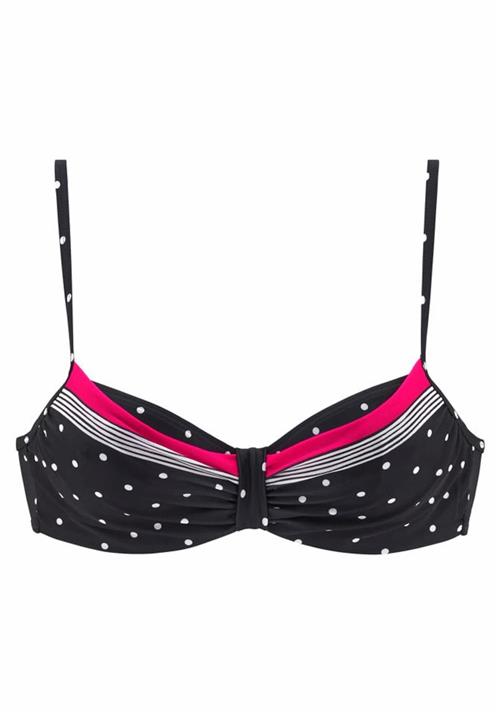 LASCANA Bikinioverdel 'Monroe'  neonpink / sort / hvid