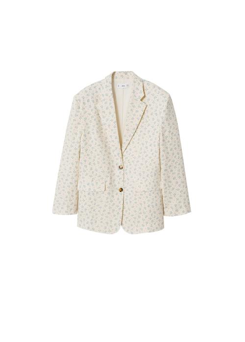 MANGO Blazer 'Holborn'  ecru / lyseblå / gul / grå