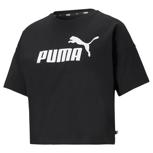 Se PUMA Funktionsbluse 'Essentials'  sort / hvid ved About You