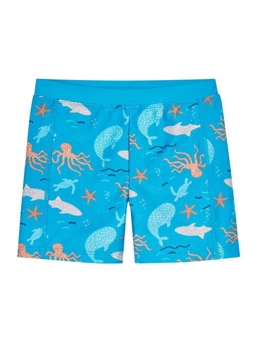 PLAYSHOES Badeshorts 'Meerestiere'  turkis / orange / hvid