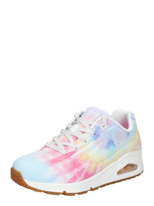 Se SKECHERS Sneaker low 'UNO - HYPED HIPPIE'  lyseblå / gul / pink / hvid ved About You