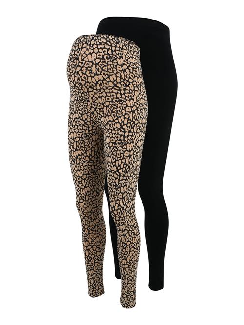 MAMALICIOUS Leggings 'Julienne'  lysebrun / sort