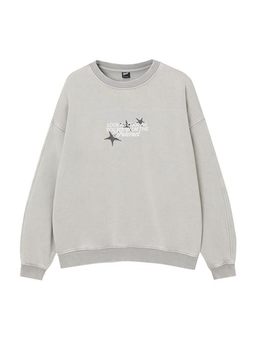 Pull&Bear Sweatshirt  grå / sort / hvid