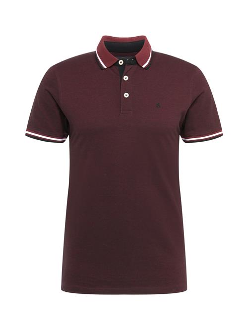 JACK & JONES Bluser & t-shirts 'Paulos'  bordeaux / hvid