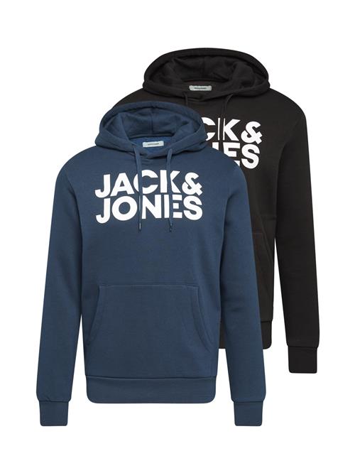 JACK & JONES Sweatshirt 'JJEcorp'  blå / sort / hvid