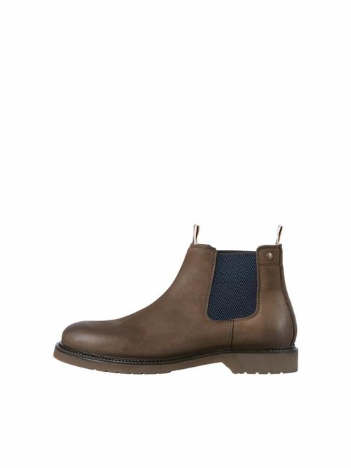 JACK & JONES Chelsea Boots 'Leyton'  navy / lysebrun