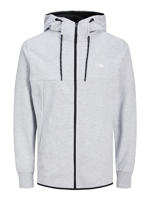 JACK & JONES Sweatjakke 'Air'  grå-meleret / sort / hvid