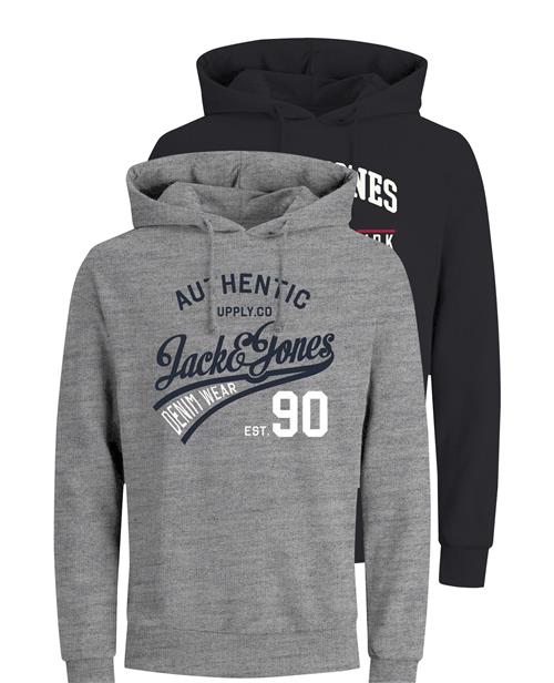 JACK & JONES Sweatshirt 'Ethan'  natblå / grå-meleret / rød / hvid