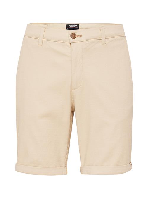 JACK & JONES Lærredsbukser 'JJFury'  beige / hvid