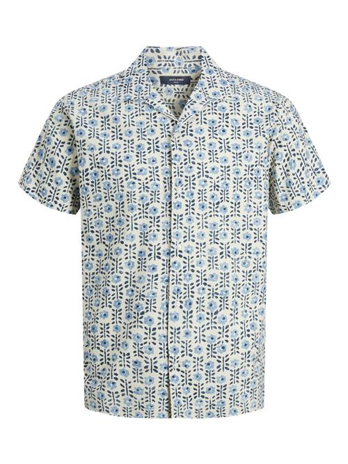 JACK & JONES Skjorte 'BLULANDON'  creme / navy / røgblå