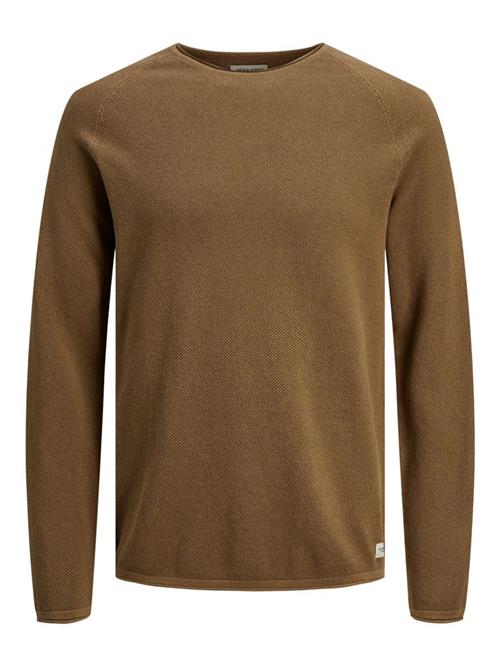 JACK & JONES Pullover 'JJEHill'  brun / hvid