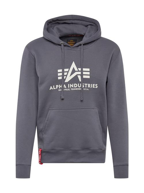 Se ALPHA INDUSTRIES Sweatshirt  mørkegrå / hvid ved About You