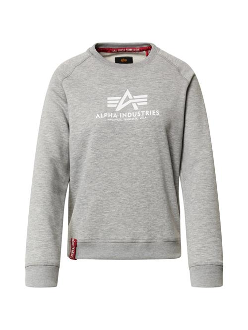 ALPHA INDUSTRIES Sweatshirt  grå-meleret / hvid