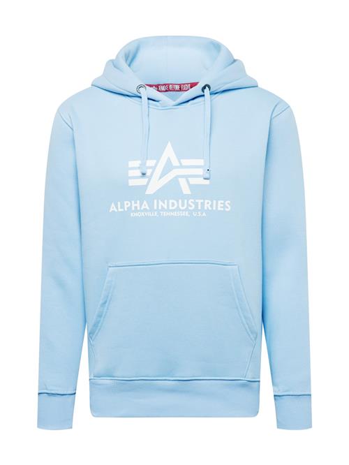 Se ALPHA INDUSTRIES Sweatshirt  lyseblå / hvid ved About You