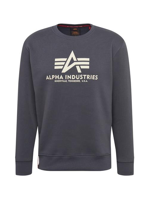 ALPHA INDUSTRIES Sweatshirt  mørkegrå / hvid