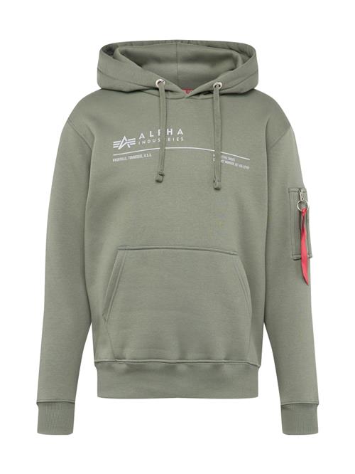 ALPHA INDUSTRIES Sweatshirt  grøn / hvid