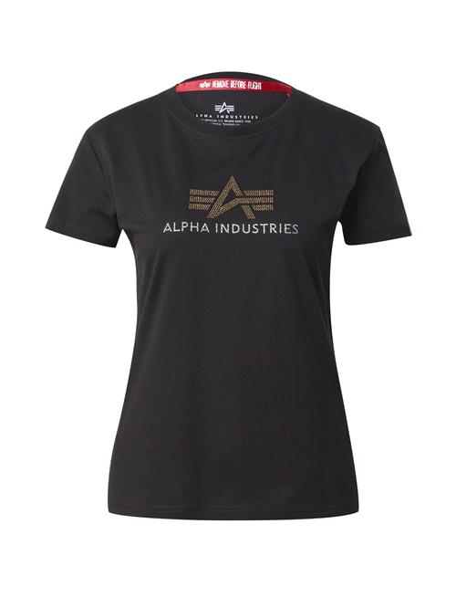 Se ALPHA INDUSTRIES Shirts 'CrystalT'  guld / sort / sølv ved About You