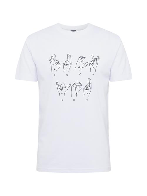 Se Mister Tee Bluser & t-shirts 'FU Sign Language'  sort / hvid ved About You