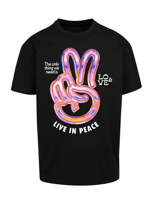 Mister Tee Bluser & t-shirts 'Live in Peace'  lyselilla / lyseorange / sort / hvid