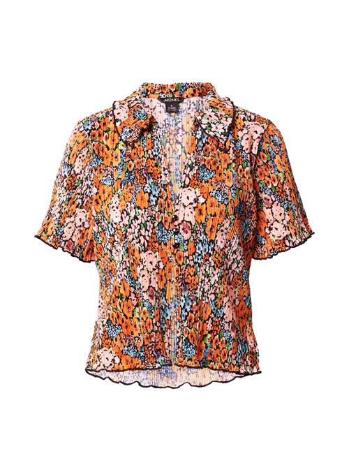 Monki Bluse  lyseblå / orange / sort / hvid