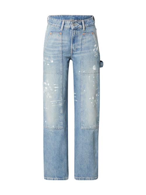 Se WEEKDAY Jeans 'Carpenter'  blue denim / hvid ved About You