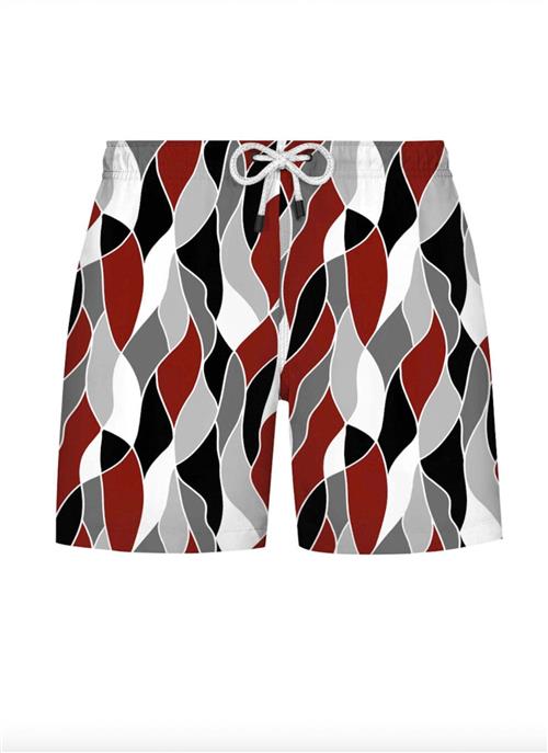 WESTMARK LONDON Badeshorts 'Geometric'  grå / lyserød / sort / hvid