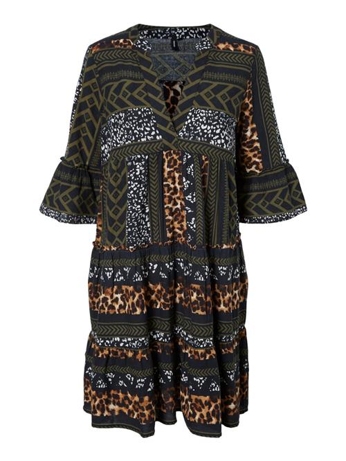 VERO MODA Blusekjole  brun / sort / hvid