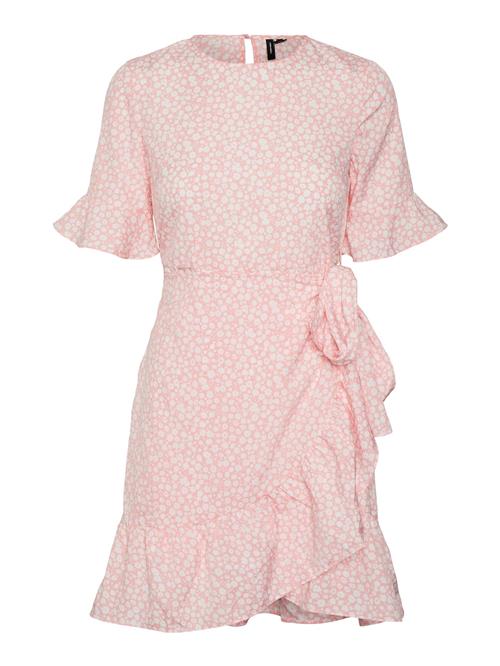 VERO MODA Kjole 'Henna'  lys pink / hvid