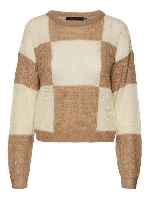 Se VERO MODA Pullover 'Taka'  creme / brun ved About You