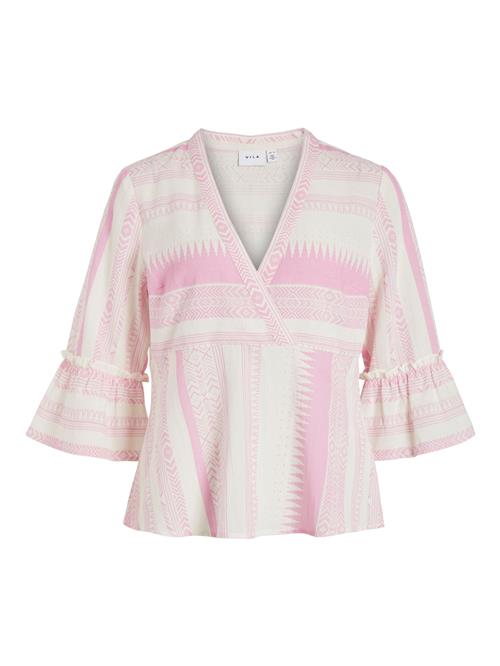 VILA Bluse  eosin / lys pink / naturhvid