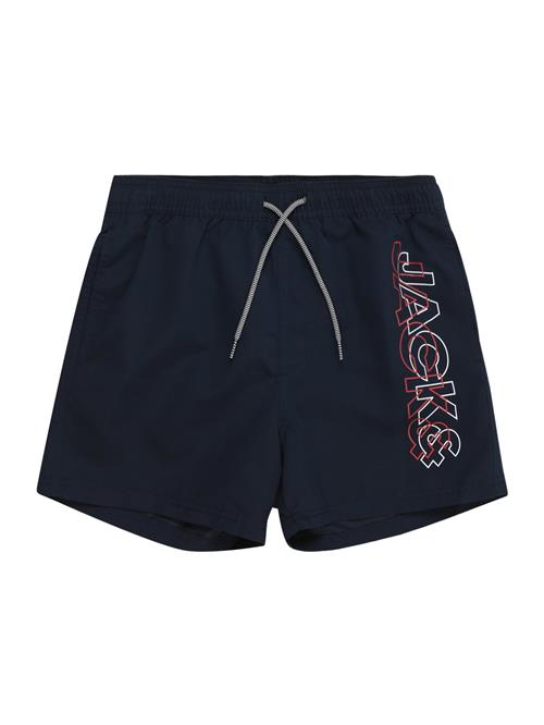 Jack & Jones Junior Badeshorts 'JPSTFiji'  navy / rød / hvid