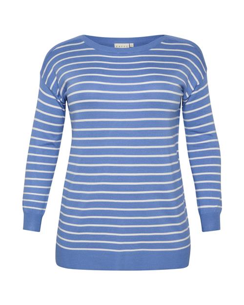 KAFFE CURVE Pullover 'Malan'  azur / hvid