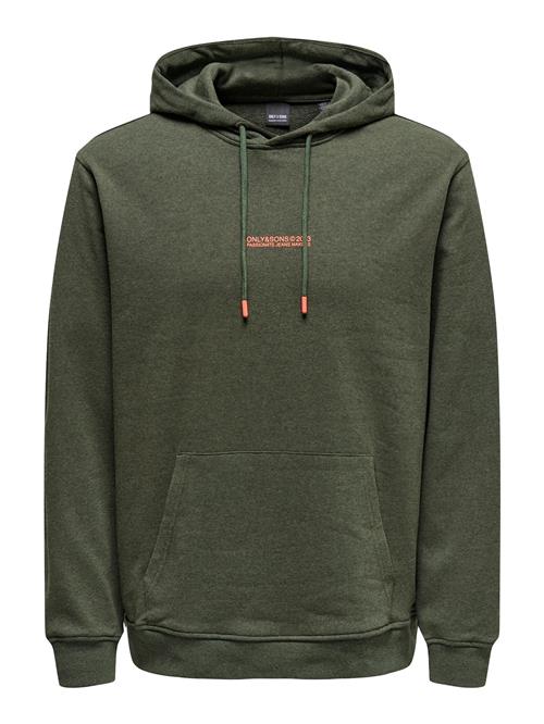 Se Only & Sons Sweatshirt 'Elon'  mørkegrøn / fersken ved About You