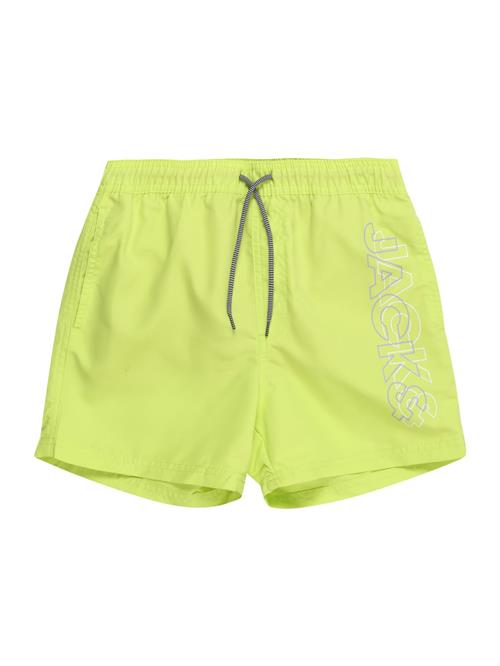 Jack & Jones Junior Badeshorts 'JPSTFiji'  neongrøn / mørkelilla / hvid