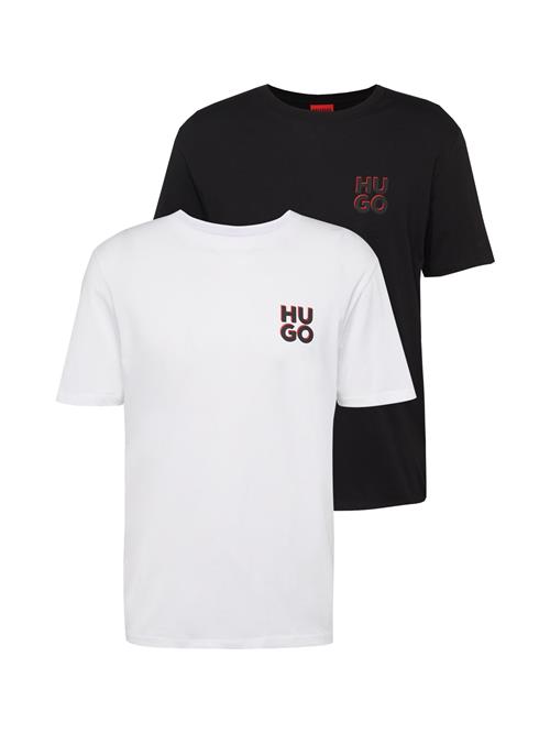 HUGO Bluser & t-shirts 'Dimento'  brandrød / sort / hvid