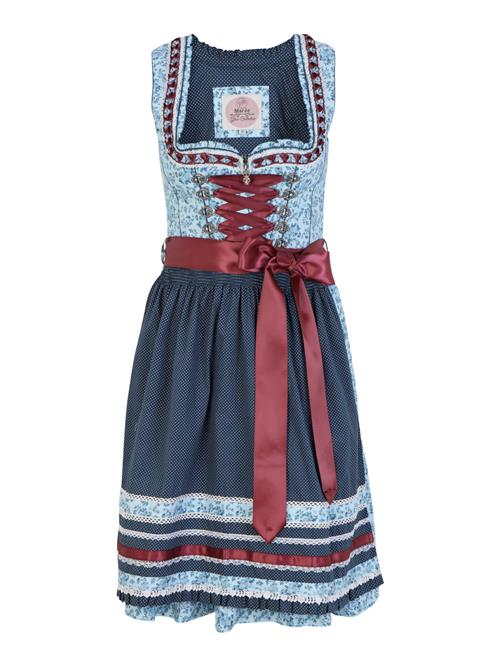 MARJO Dirndl 'Natalia 55'  navy / lyseblå / burgunder / hvid