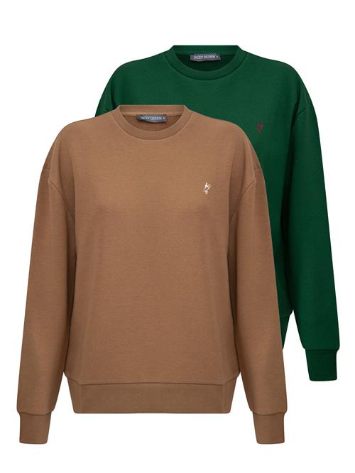 Jacey Quinn Sweatshirt  brun / grøn / blodrød / hvid