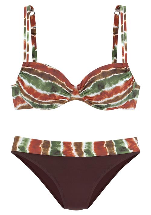 Se JETTE Bikini  mørkebrun / khaki / hvid ved About You