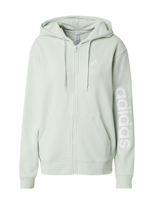 Se ADIDAS SPORTSWEAR Sportssweatjakke 'Essentials'  pastelgrøn / hvid ved About You