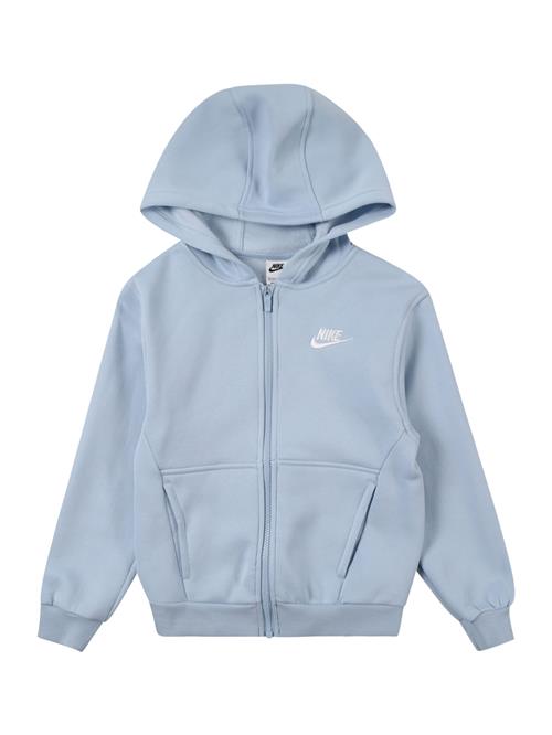 Nike Sportswear Sweatjakke 'CLUB FLEECE'  lyseblå / hvid