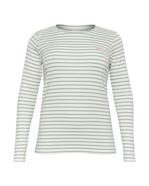 Se KAFFE CURVE Shirts 'Clia'  grøn / hvid ved About You