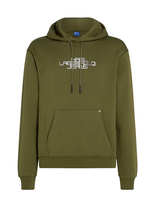 KARL LAGERFELD JEANS Sweatshirt 'Foil'  khaki / sølv