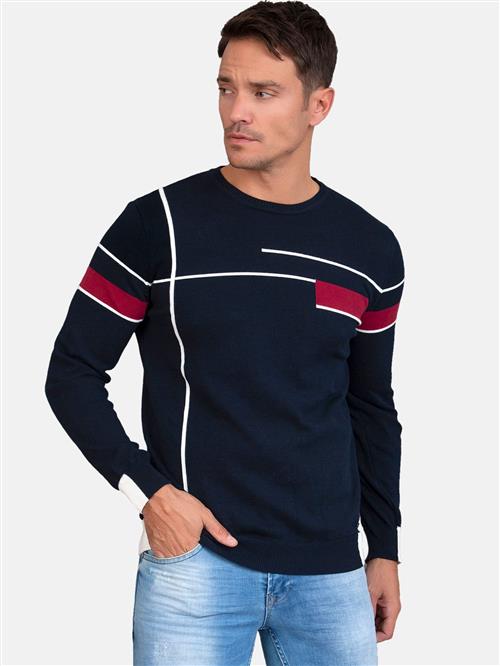 Se Williot Pullover  navy / rød / hvid ved About You