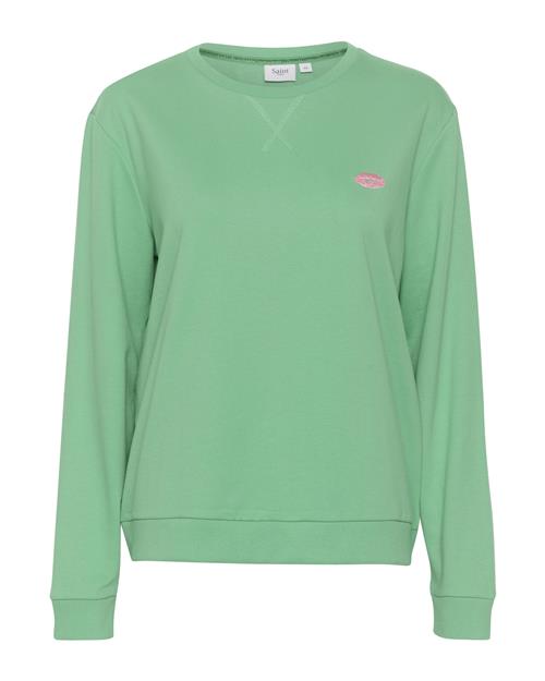 Se SAINT TROPEZ Sweatshirt 'Fanile'  jade / gammelrosa ved About You