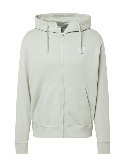 Se Nike Sportswear Sweatjakke 'Club Fleece'  pastelgrøn / hvid ved About You