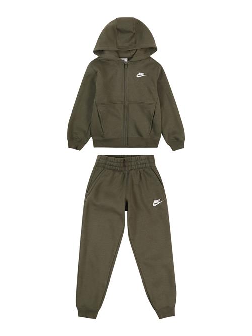 Nike Sportswear Joggingdragt 'Club Fleece'  oliven / hvid