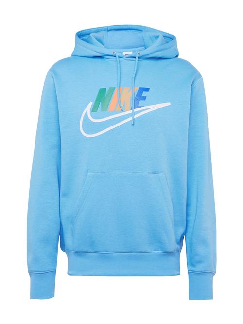 Se Nike Sportswear Sweatshirt 'CLUB'  himmelblå / grøn / orange / hvid ved About You