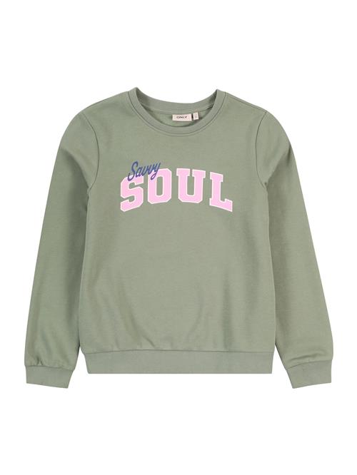 Se KIDS ONLY Sweatshirt 'KOGLOTTA'  blå / pastelgrøn / lyserød / hvid ved About You