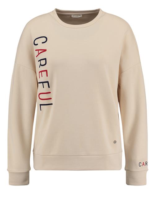 Key Largo Sweatshirt ' OBSERVE '  beige / blandingsfarvet