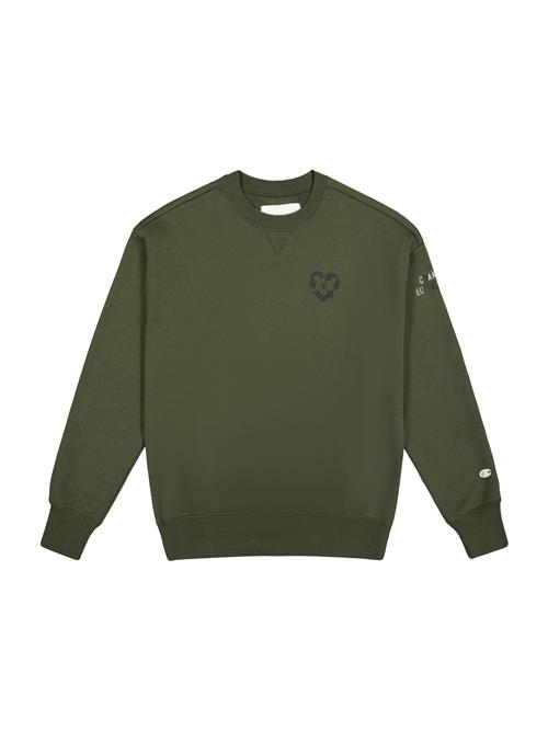 Se Champion Authentic Athletic Apparel Sweatshirt  mørkegrøn / sort / hvid ved About You